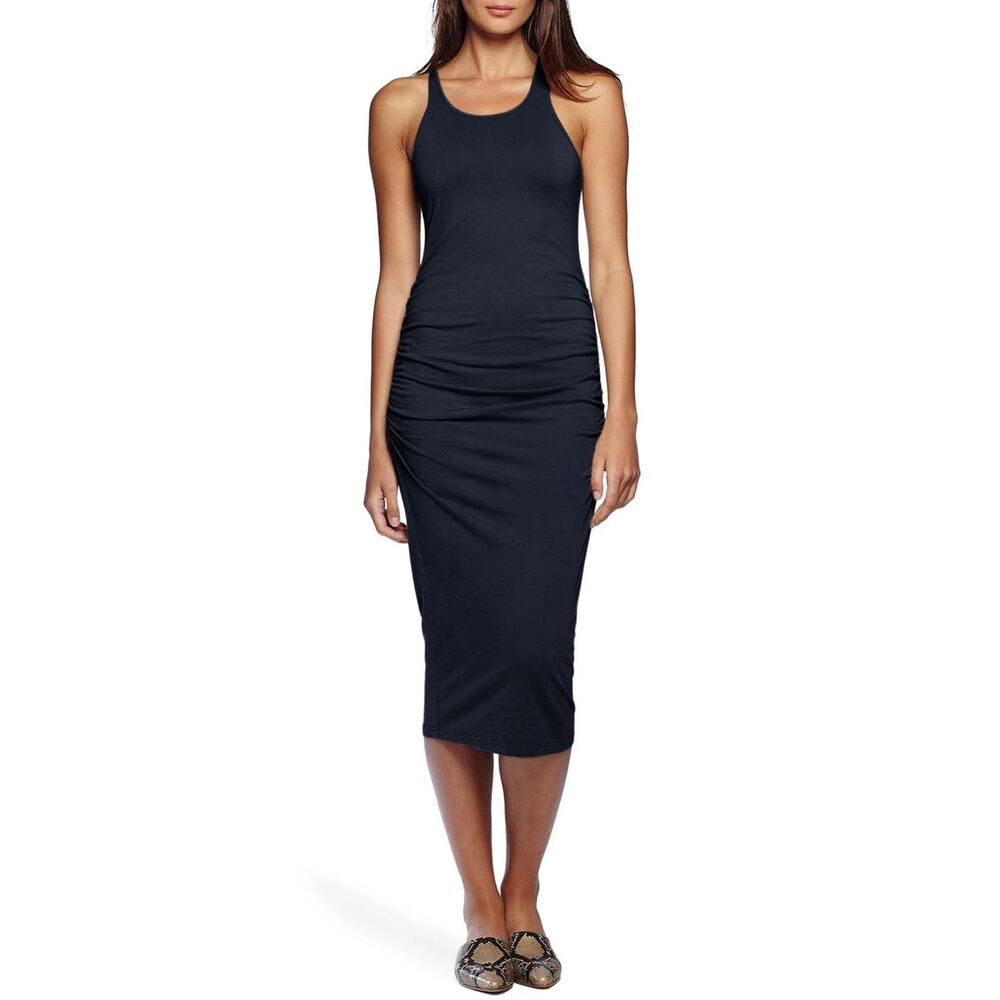 Women’s Black Ribbed Tank Midi Dress